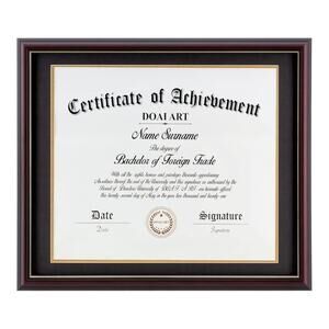 Diploma Frame 14 x 17 With Mat Solid 16 x 20 w/o Mat Wood Display Document/Cert